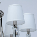 Lampa wisząca do dużego salonu, chrom, kryształki, białe abażury MW-LIGHT 686010506