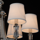 Lampa wisząca do dużego salonu, chrom, kryształki, białe abażury MW-LIGHT 686010506