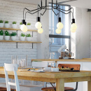 Lampa wisząca do dużego salonu, żarówki na czarnych przewodach Basso Candellux 38-71057