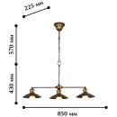 Lampa wisząca do jadalni, brązowe klosze na duże żarówki Magrib Favourite 1214-3P1