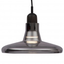 Lampa wisząca do jadalni, kuchni szare szkło i czarne drewno Ola Maytoni P017PL-01B