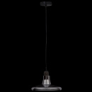 Lampa wisząca do jadalni, kuchni szare szkło i czarne drewno Ola Maytoni P017PL-01B