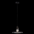 Lampa wisząca do jadalni, kuchni szare szkło i czarne drewno Ola Maytoni P017PL-01B