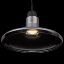 Lampa wisząca do jadalni, kuchni szare szkło i czarne drewno Ola Maytoni P017PL-01B