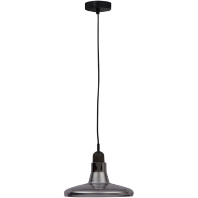 Lampa wisząca do jadalni, kuchni szare szkło i czarne drewno Ola Maytoni P017PL-01B