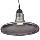 Lampa wisząca do jadalni, kuchni szare szkło i czarne drewno Ola Maytoni P017PL-01B