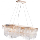 Lampa wisząca do jadalni, owalna, złota, kryształowa Toils Maytoni Classic DIA600-07-G