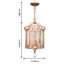 Lampa wisząca do sypialni złota z kryształami Royalty Favourite 2021-3P