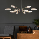 Lampa wisząca dwanaście bursztynowych, podłużnych kloszy Ventura Maytoni MOD012CL-12G