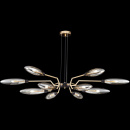 Lampa wisząca dwanaście bursztynowych, podłużnych kloszy Ventura Maytoni MOD012CL-12G