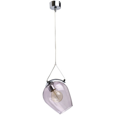 Lampa wisząca fioletowy klosz na stalowej lince RegenBogen Megapolis 606010701