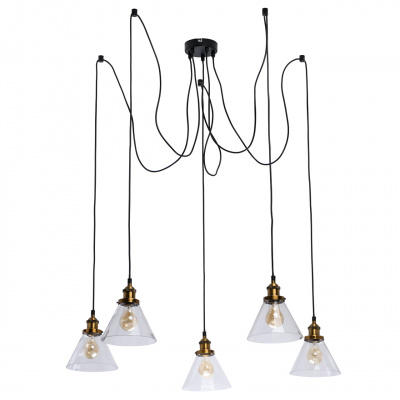 Lampa wisząca industrialna - pająk - mosiężne, szklane klosze MW-LIGHT Loft 392017805