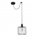 Lampa wisząca - klatka metalowa, czarna, na jedną żarówkę Monza Loft Maytoni T442-PL-01-B