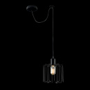 Lampa wisząca - klatka metalowa, czarna, na jedną żarówkę Monza Loft Maytoni T442-PL-01-B