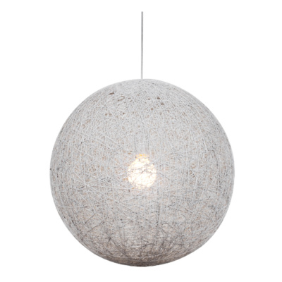 Lampa wisząca kula ze sznurka biała Caruba 30 cm 31-26944