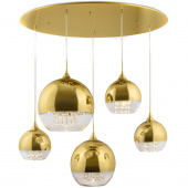 Lampa wisząca kule złoto-transparentne z kryształami Fermi Maytoni P140-PL-170-5-G