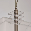 Lampa wisząca kwadratowa, biały klosz, satynowana podstawa MW-LIGHT Megapolis 101011706