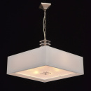Lampa wisząca kwadratowa, biały klosz, satynowana podstawa MW-LIGHT Megapolis 101011706