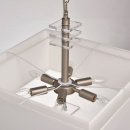 Lampa wisząca kwadratowa, biały klosz, satynowana podstawa MW-LIGHT Megapolis 101011706