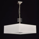 Lampa wisząca kwadratowa, biały klosz, satynowana podstawa MW-LIGHT Megapolis 101011706