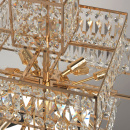 Lampa wisząca kwadratowa w stylu klasyczny, złota, kryształy MW-LIGHT Neoclassic 121010916