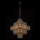 Lampa wisząca kwadratowa w stylu klasyczny, złota, kryształy MW-LIGHT Neoclassic 121010916