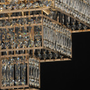 Lampa wisząca kwadratowa w stylu klasyczny, złota, kryształy MW-LIGHT Neoclassic 121010916