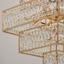 Lampa wisząca kwadratowa w stylu klasyczny, złota, kryształy MW-LIGHT Neoclassic 121010916