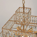 Lampa wisząca kwadratowa w stylu klasyczny, złota, kryształy MW-LIGHT Neoclassic 121010916