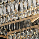 Lampa wisząca kwadratowa w stylu klasyczny, złota, kryształy MW-LIGHT Neoclassic 121010916