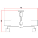 Lampa wisząca kwadratowe, białe klosze, chromowana podstawa MW-LIGHT Megapolis 101012405