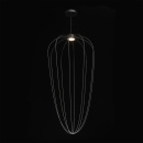 Lampa wisząca LED czarna, chromowane koraliki RegenBogen Industrial 412010601