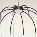 Lampa wisząca LED czarna, chromowane koraliki RegenBogen Industrial 412010601