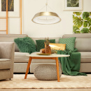 Lampa wisząca LED o kształcie pierścienia, matowe złoto, teksturowane wnętrze 703010801