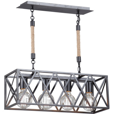 Lampa wisząca Loft - metalowa klatka na 4 żarówki, na dwóch sznurach Vitaluce VE4277-1/4
