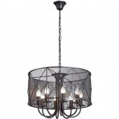 Lampa wisząca Loft, okrągła, czarna, na 8 żarówek Vitaluce VE4280-1/8