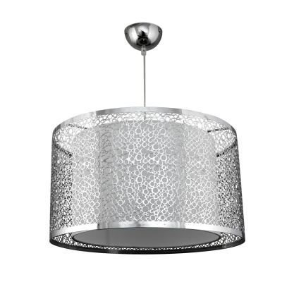 Lampa wisząca metalowa z wewnętrznym abażurem z tkaniny Madras Candellux 31-92680