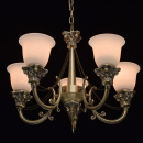 Lampa wisząca mosiądz antyczny i białe klosze retro MW-LIGHT Classic 347019505