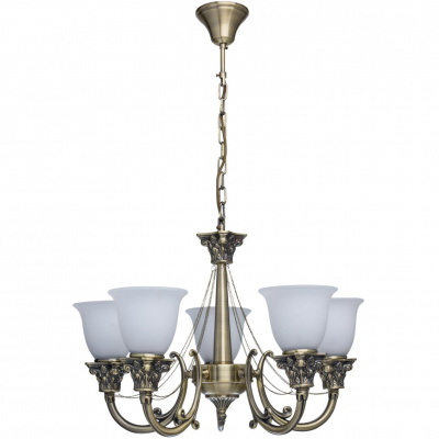 Lampa wisząca mosiądz antyczny i białe klosze retro MW-LIGHT Classic 347019505