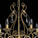 Lampa wisząca mosiężna z beżowym abażurem i kryształami CHIARO Elegance 355011905