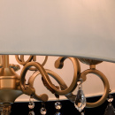 Lampa wisząca mosiężna z beżowym abażurem i kryształami CHIARO Elegance 355011905