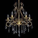 Lampa wisząca mosiężna z beżowym abażurem i kryształami CHIARO Elegance 355011905