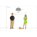 Lampa wisząca mosiężna z beżowym abażurem i kryształami CHIARO Elegance 355011905