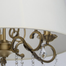 Lampa wisząca mosiężna z beżowym abażurem i kryształami CHIARO Elegance 355011905