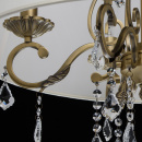 Lampa wisząca mosiężna z beżowym abażurem i kryształami CHIARO Elegance 355011905