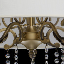 Lampa wisząca mosiężna z beżowym abażurem i kryształami CHIARO Elegance 355011905