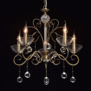 Lampa wisząca na 5 żarówek - świeczek, antyczny mosiądz MW-LIGHT Classic - wycof 683010405