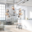 Lampa wisząca na regulowanej sztycy, osiem szklanych kul Best Candellux 38-67289