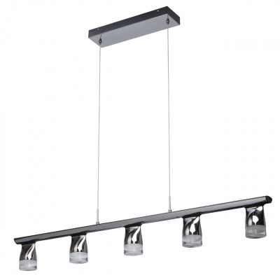 Lampa wisząca nad bar, chromowana, na 5 żarówek LED RegenBogen Techno 110010305