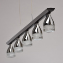 Lampa wisząca nad bar, chromowana, na 5 żarówek LED RegenBogen Techno 110010305